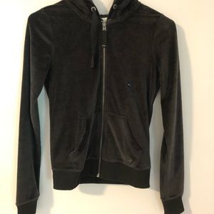 Black Velvet Hollister Zip Up Jacket
